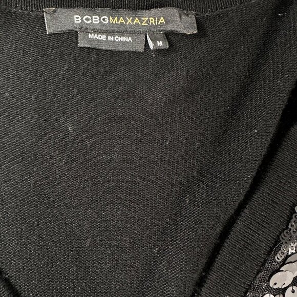 BCBGMaxazria Cardigan Sequins Women Button Front Evening Long Sleeve Sweater - Picture 3 of 16